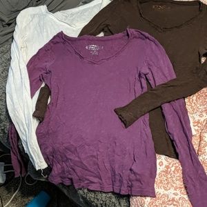 Lot of 3 maurices burn out long sleeve tees